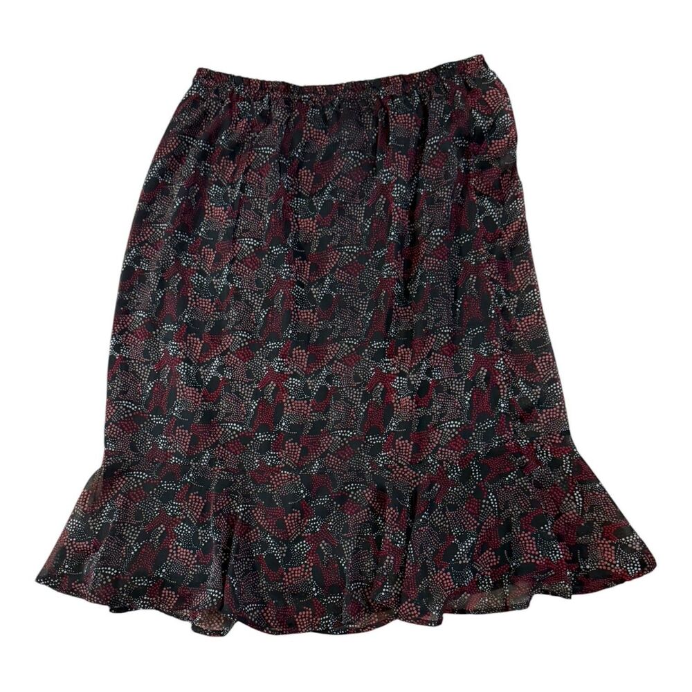 Anthony Richards 18W Plus Size Dotted Ruffle Hem Midi Skirt